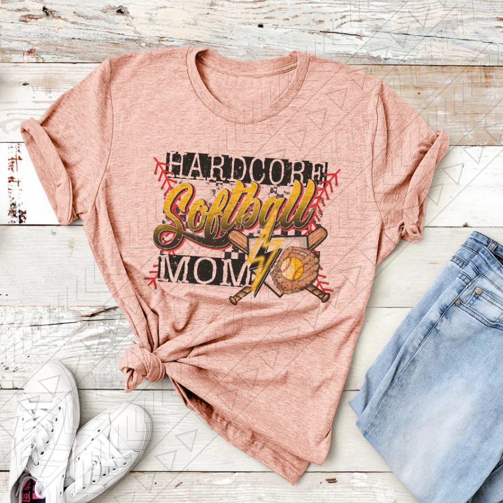 Hardcore Softball Mom t-shirt