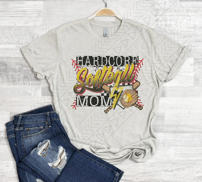 Hardcore Softball Mom t-shirt