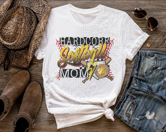Hardcore Softball Mom t-shirt