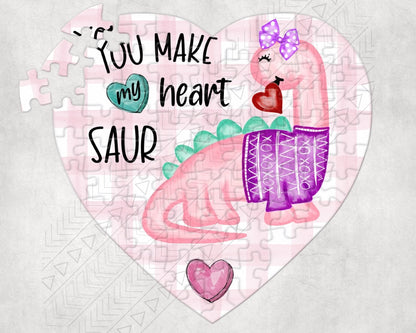 Heart Saur Puzzle Pink / Shape