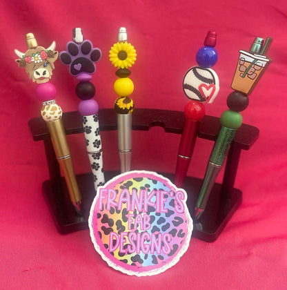 Pretty Silicone Beaded Pens With Silicone Focal Bead