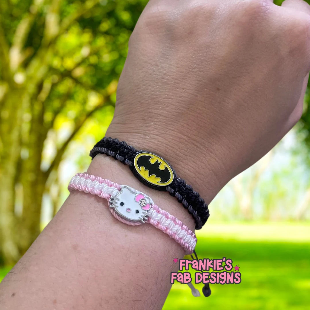 Matching batman and hello kitty friendship bracelet set