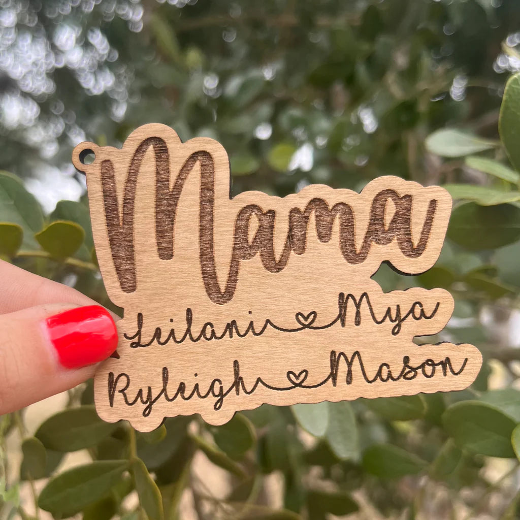 Mama With Heart Personalized Keychain