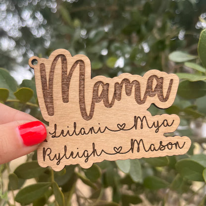 Mama With Heart Personalized Keychain