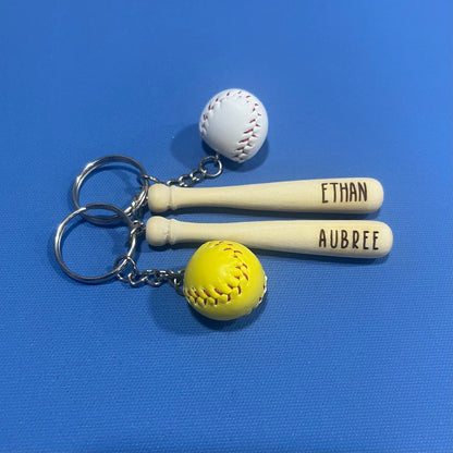 Baseball and Softball Personalized Keychains