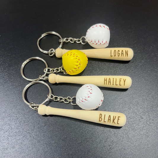 Baseball and Softball Personalized Keychains