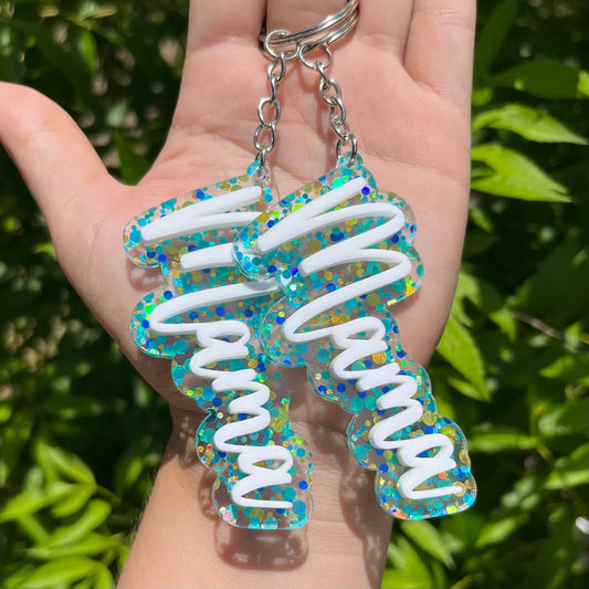 Mama Ocean Confetti Keychain