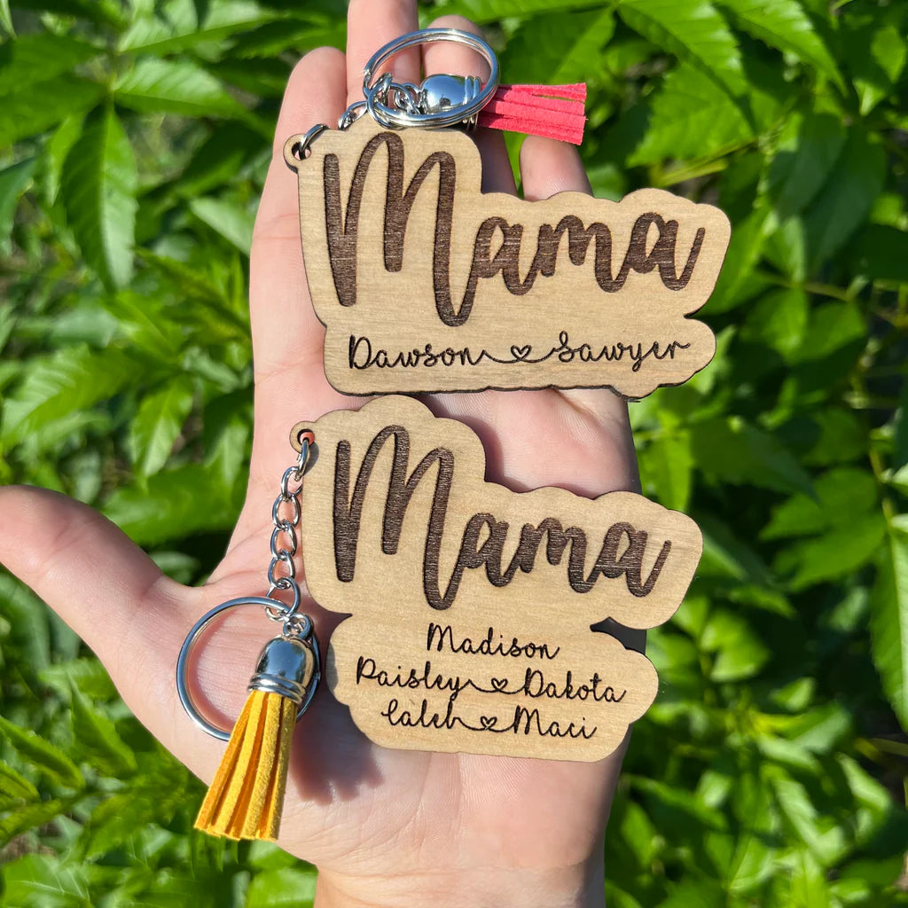 Mama With Heart Personalized Keychain