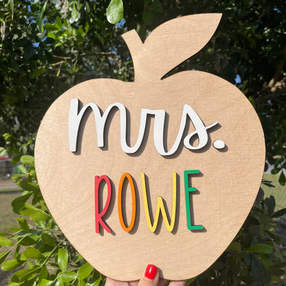 Teacher Personalized Apple Sign