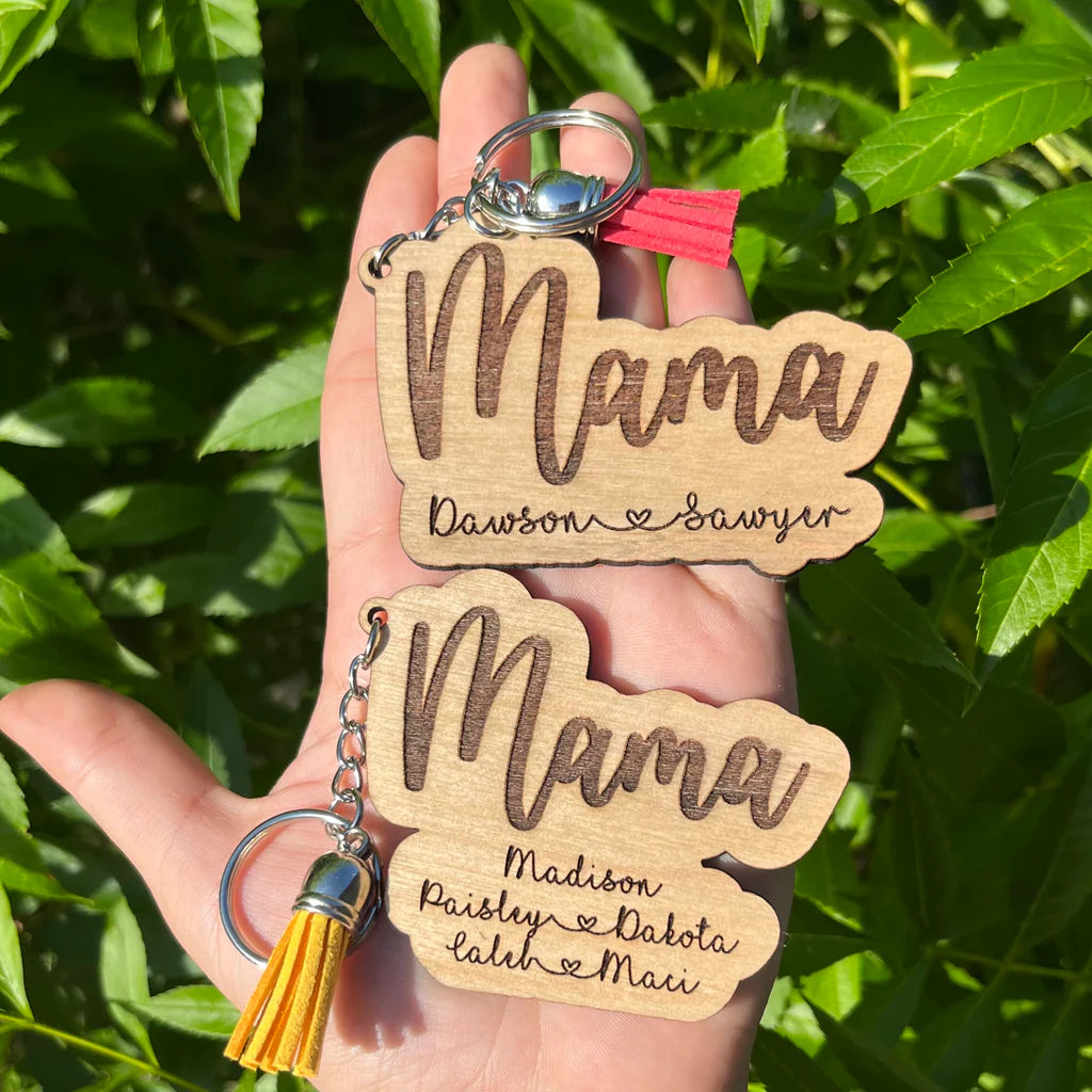 Mama With Heart Personalized Keychain