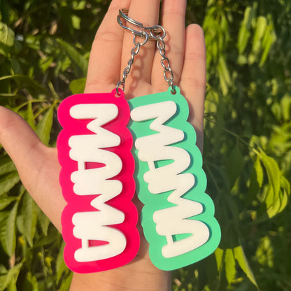 Groovy Party Mama Keychain