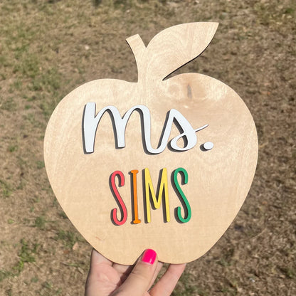 Teacher Personalized Apple Sign