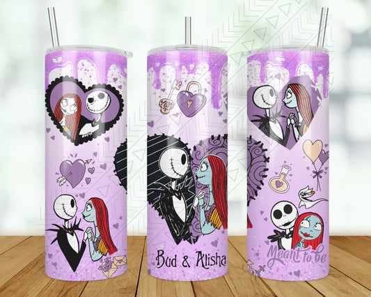 Personalized Nightmare Before Christmas Jack & Sally Love Tumbler