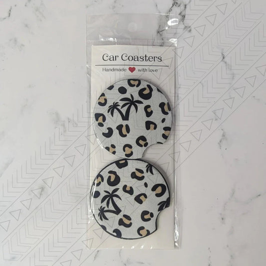 Leopard Palm Tree Car Coaster