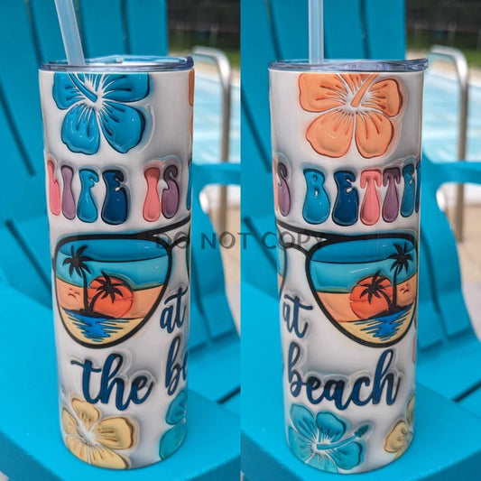 La vida es mejor en el vaso de playa
