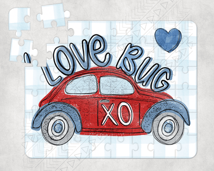 Love Bug Puzzle Blue / Sm Piece Rectangle