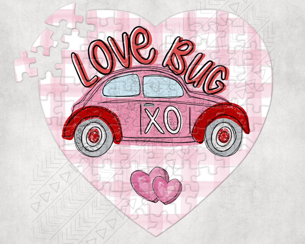 Love Bug Puzzle Pink / Heart Shape