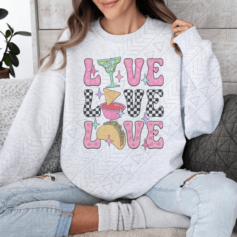 Love, Tacos, Chips, Margaritas Sweatshirt