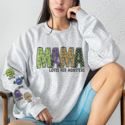 Mamá ama su sudadera de monstruos (personalizada)