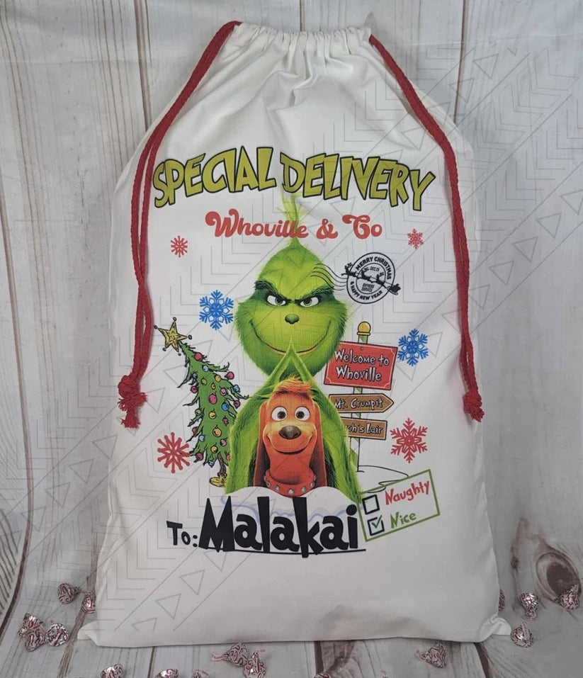 Mean One Grinch Santa Bag