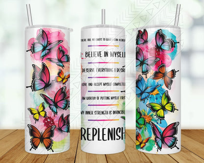 Replenish Butterflies Tumbler 20Oz Metal