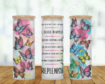 Replenish Butterflies Tumbler 25Oz Glass