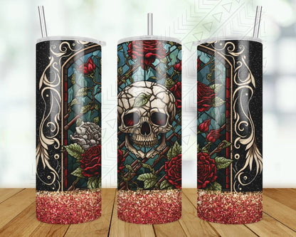 Skull Stain Glass Tumbler