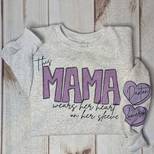 Loving Hearts Mama Customized Shirt (Solid Hearts)