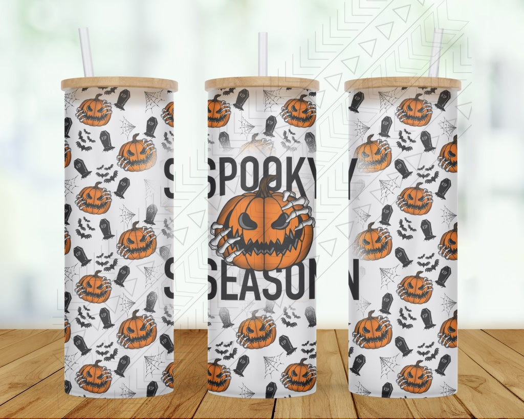 Spooky Pumpkin Season 25Oz Glass Tumbler