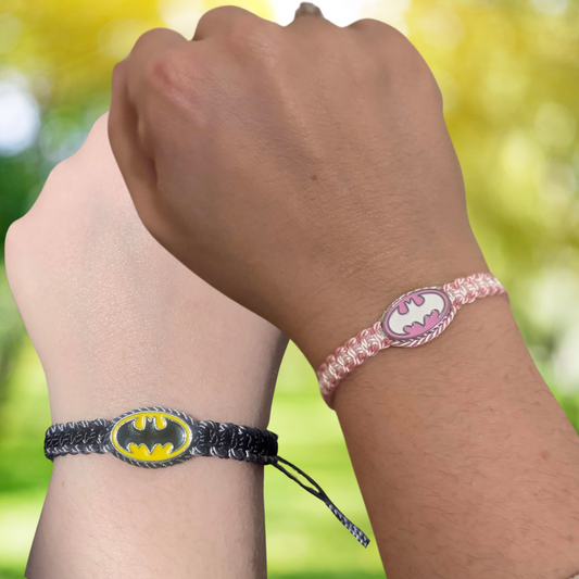 Batman & Pink Batgirl Friendship Matching Couples Bracelets