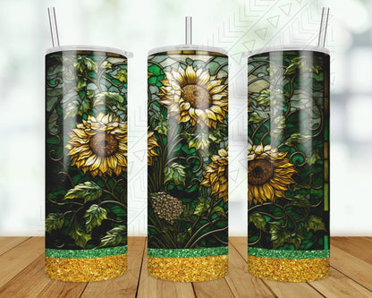 Sunflower Stain Glass Tumbler