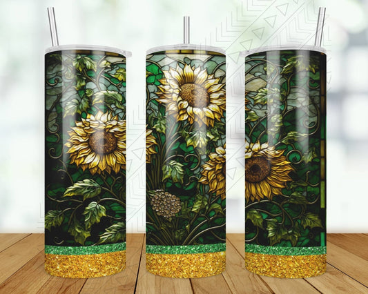 Sunflower Stain Glass Tumbler
