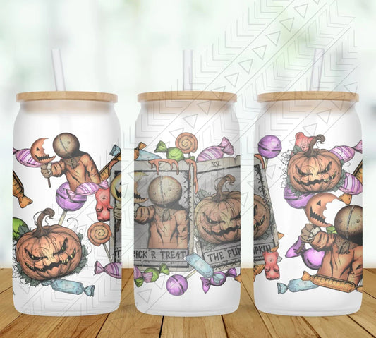 Trick Or Treat Glass Can