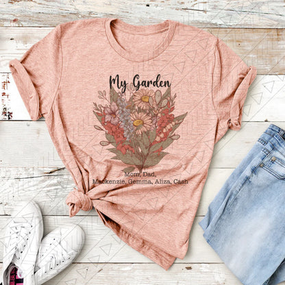 Vintage Mama's Garden Bouquet Name Tshirt