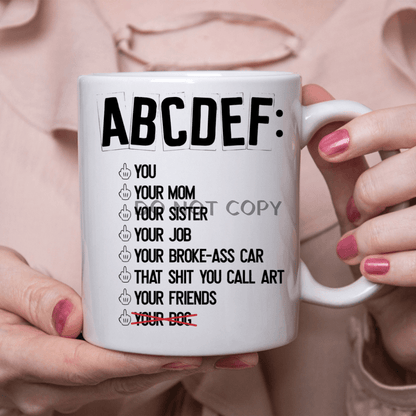 Abcdef Ceramic Mug 11Oz Mug