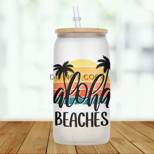 Aloha Beaches Glass Can