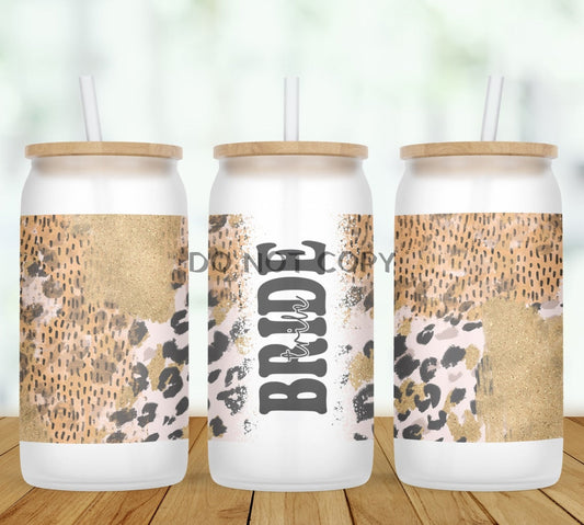 Animal Print Personalized Glass Can