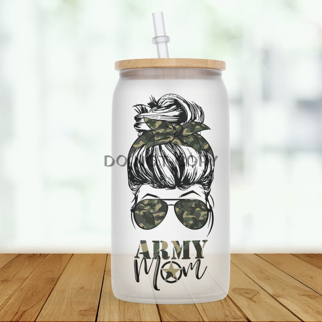 Army Mom Glass Can