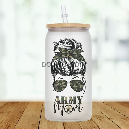 Army Mom Glass Can