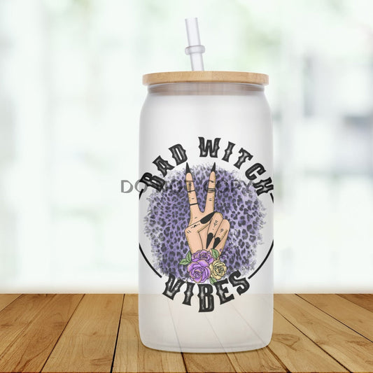 Bad Witch Vibes Glass Can