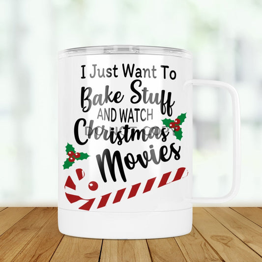 Bake Stuff & Christmas Movies Travel Mugs