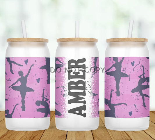 Ballet Personalized Glass Can