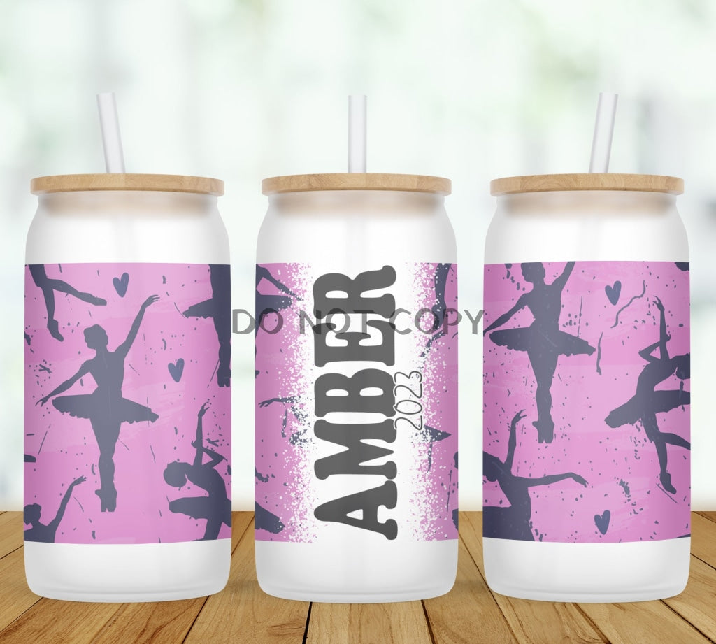 Ballet Personalized Glass Can