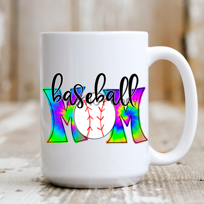 Baseball Mom Tie Dye Mug