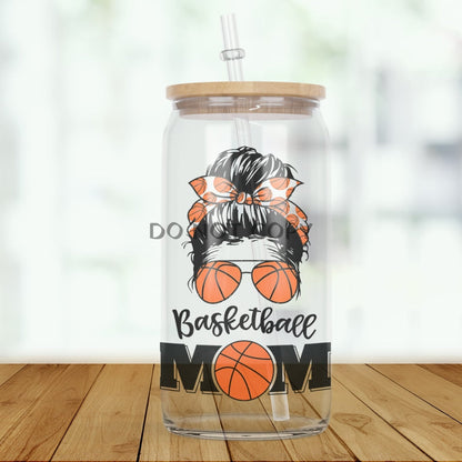 Basketball Mom Glass Can