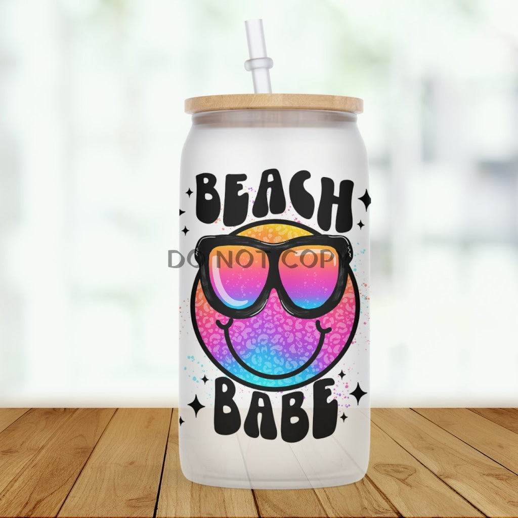 Beach Babe Glass Can