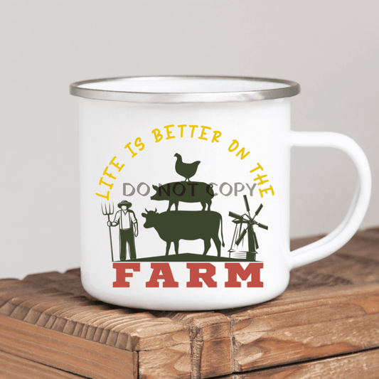 Better On The Farm Enamel Mug Mug
