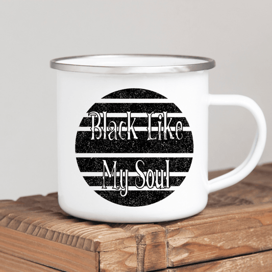 Black Like My Soul Enamel Mug Mug