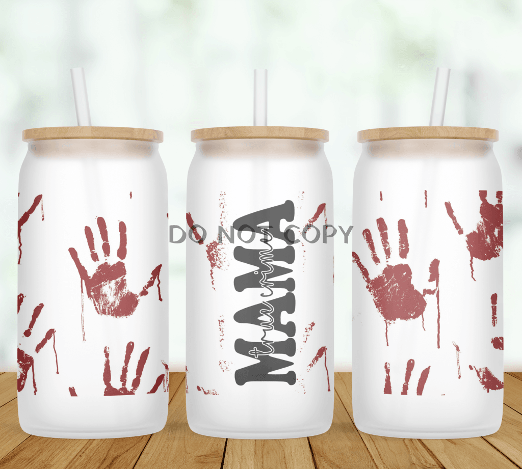 Bloody Prints Personalized Glass Can