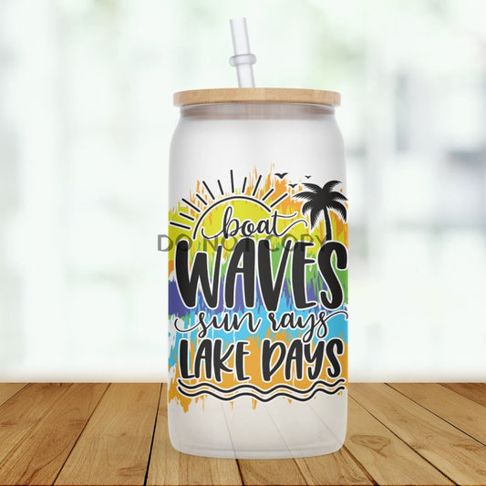 Boat Waves Sun Rays Lake Days Glass Can